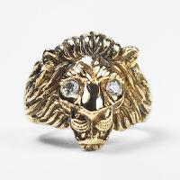 14ky lion diamond ring