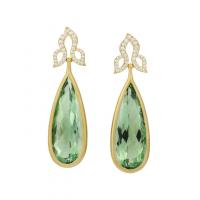 after dark green quartz drop earrings