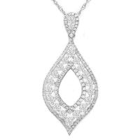 Diamond 18KWG Droplet Pendant ; 1.45 Ctw