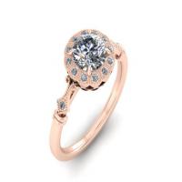 Round Diamond Engagement Ring in Rose Gold
