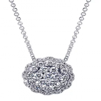Next  Gabriel & Co. - Round Cluster Diamond Necklace