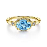 LR51435Y45BT 14k Yellow Gold Twisted Oval Swiss Blue Topaz & Diamond Fashion Ring