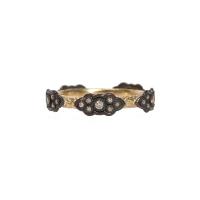 Armenta Old World 18K Yellow Gold & Blackened Sterling Silver Diamond Scroll Stack Ring