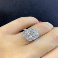 cushion cut diamond engagement ring | double halo | center stone 1.52 carats | setting: 1.03 carat weight | total diamond carat weight 2.55
