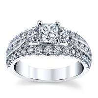 Utwo 14K White Gold Diamond Engagement Ring 1 1/2 cttw