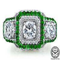 The Bryony: Custom Diamond and Tsavorite Engagement Ring