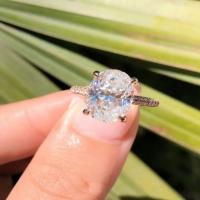 the blake engagement ring featuring a 5.70ct crushed ice oval harro gem