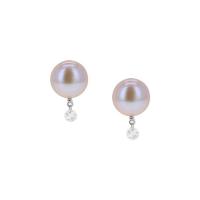 freshwater pearl & topaz stud earrings