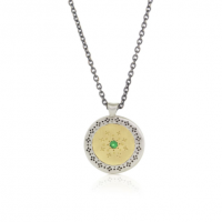 GOLD AND SILVER SEED OF HARMONY PENDANT NECKLACE