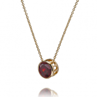ECO GOLD AND GARNET COMET PENDANT NECKLACE