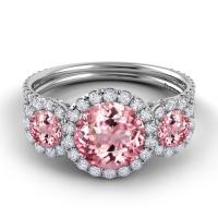 Danhov Solo Filo Pink Tourmaline Diamond Ring