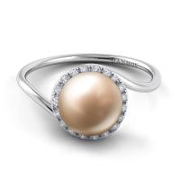 Danhov Abbraccio Swirl Pearl Diamond Ring