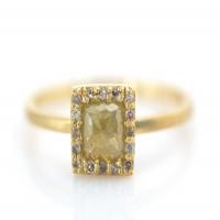 18K Yellow Gold and Yellow Rustic Diamond Ring