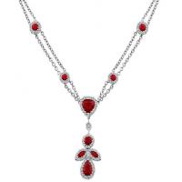 Diamond Ruby Pendant Necklace