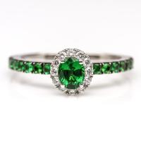 green tsavorite ring