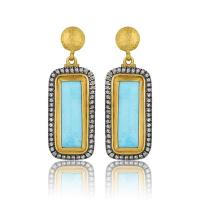lika behar kingman turquoise & diamond drop earrings