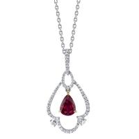 floating ruby & diamond pendant