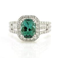 green tourmaline engagement ring