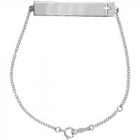 14k white pierced cross bracelet