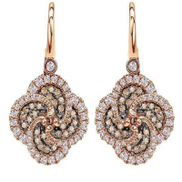 14k rose gold diamond earrings