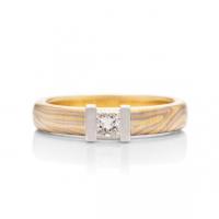 george sawyer design mokume gane 18k gold & platinum diamond ring