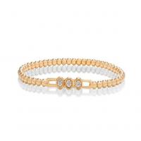 18k gold stretch beaded diamond bracelet
