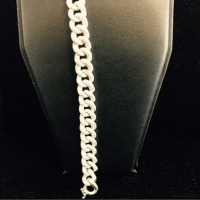 sterling silver chain link cubic zirconia bracelet