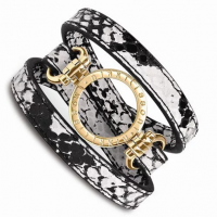 leather snake pattern bracelet