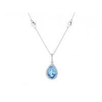 blue topaz & diamond pendant