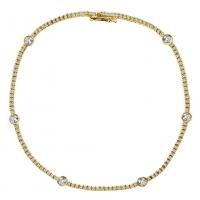 14k yellow gold diamond tennis bracelet