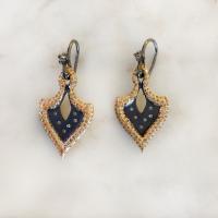 diamond pave shield earrings