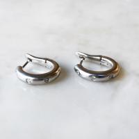 small hoop diamond huggie earrings