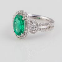 charles bailey oval emerald & diamond ring