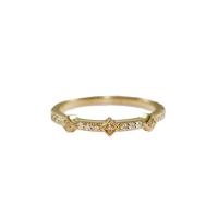 diamond yellow gold square stackable band