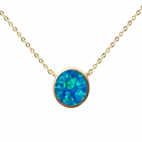 circle fire opal necklace
