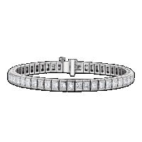 princess cut diamond chaneel set with miligrain 18carat bracelet