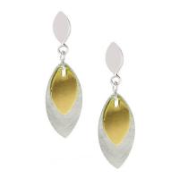 sterling silver and yellow gold plated marquis triumph earrings