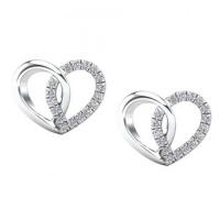 Diamond accent heart earrings