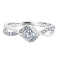 NK Mosaic Diamond Collection, 1/3 ctw Diamond Engagement Ring in 14K White Gold