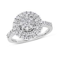 nk mosaic diamond collection, 1 ctw round-cut diamond engagement ring in 14k white gold