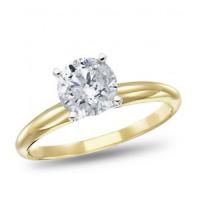 1 ct. tw. Round-cut Diamond Solitaire Engagement Ring in 14K Yellow Gold