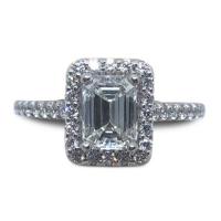 1.00ct. emerald diamond halo ring