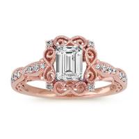 vintage diamond engagement ring in 14k rose gold