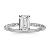 classic pavé-set diamond engagement ring in platinum