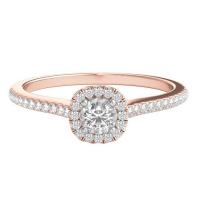1/4 ct. tw. diamond halo engagement ring in 10k rose gold