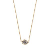 tess gold pendant necklace in platinum drusy