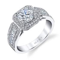 25098 Diamond Engagement Ring 0.27 Ct Rd, 0.38 Ct Bg.