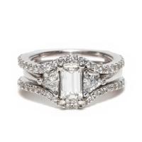 14kt White Gold Wedding Set with .88ct Center Diamond and 1.54cttw