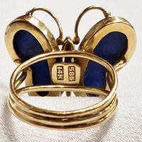 14 k yellow gold lapis butterfly ring 14 k yellow gold lapis butterfly ring