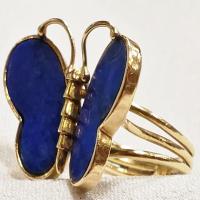 14 k yellow gold lapis butterfly ring 14 k yellow gold lapis butterfly ring